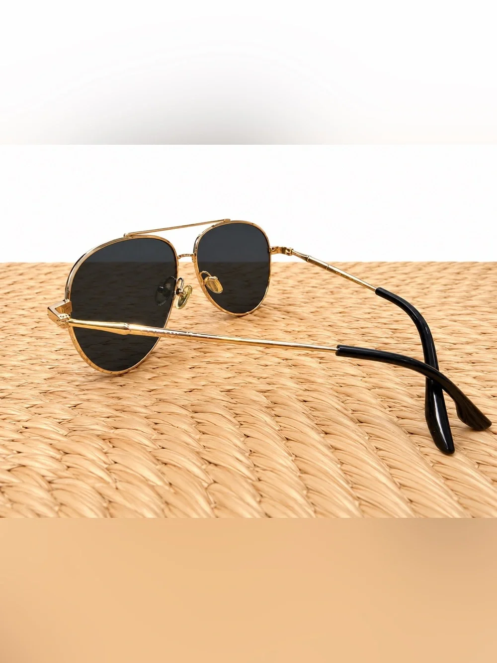 Women's Gold Aviator Sunglasses with Rose Lenses